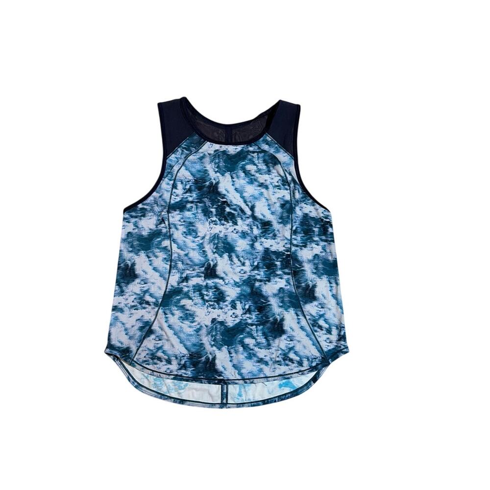 Lululemon Sculpt Active Breathable Tank Blue Tie Dye Athletic Top Size 8